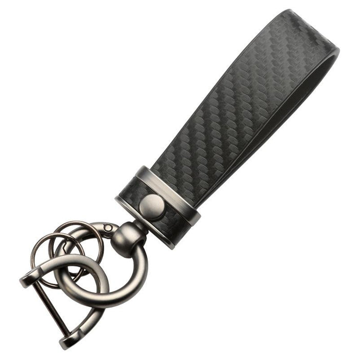 New Carbon Fiber Pattern Fashion Lengthened Leather Key Chain