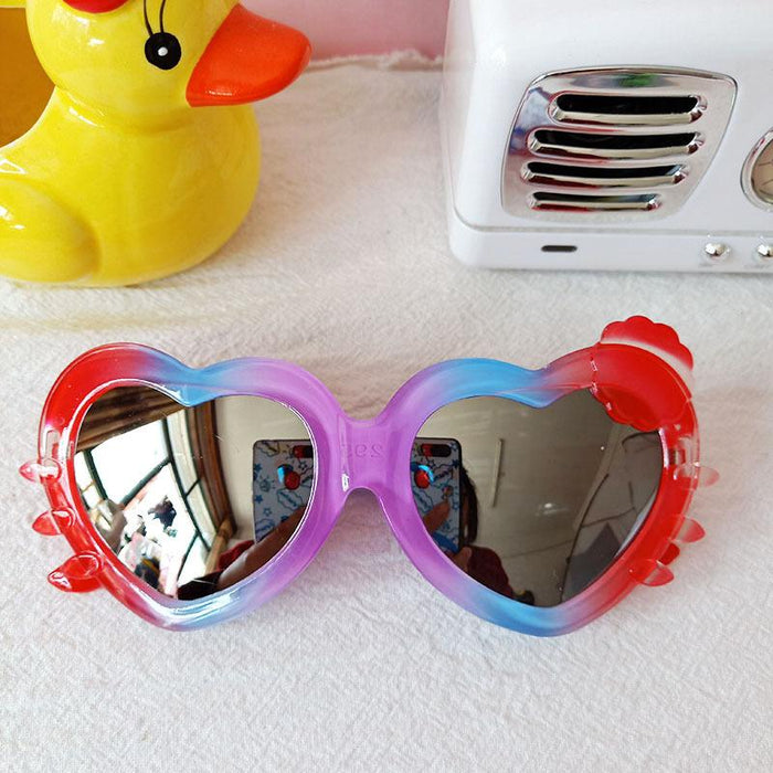 Children's Colorful Heart Shape Cartoon Cat Sunglasses