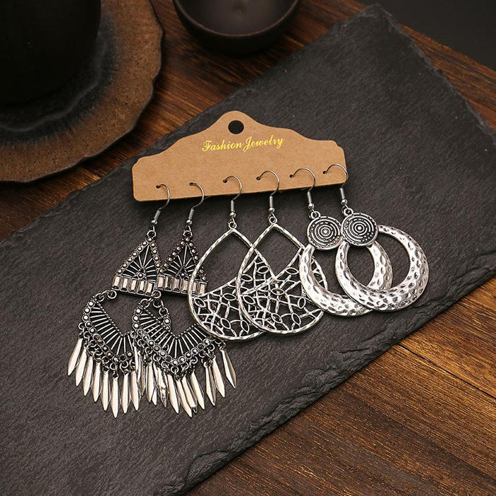 3 pairs/set Earrings Bohemian Style Jewelry X0X36203