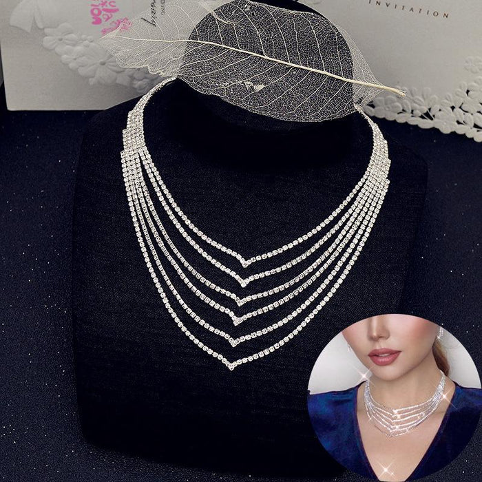New Fashion Versatile Women's Jewelry Rhinestone Neck Chain