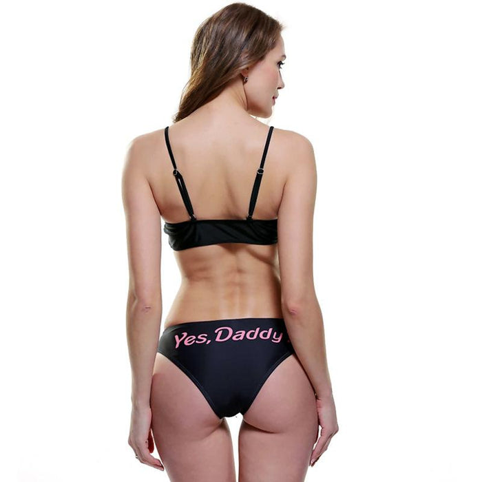 Sexy Letter Printed Split Bikini