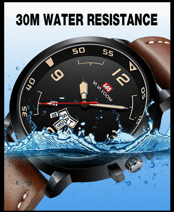 Fashion Men's Dual Calendar Week Waterproof Sports Belt Watch