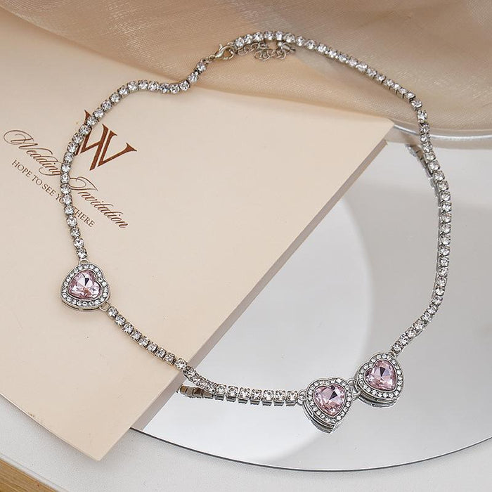 Love Zircon Women's All-match Necklace Clavicle Chain