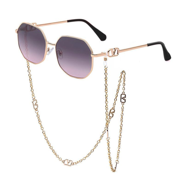 Women's Retro Sunglasses With Hanging Rope