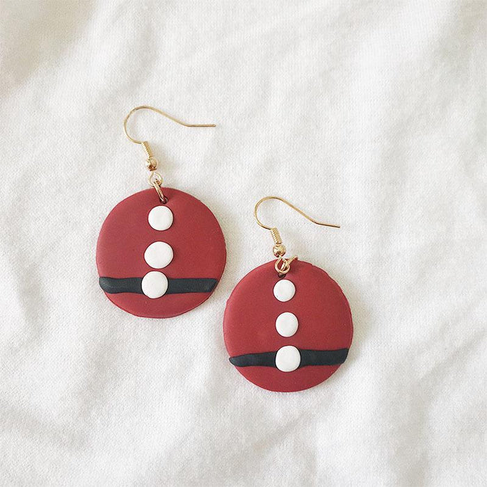 Green Handmade DIY Soft Clay Geometric Flower Earrings