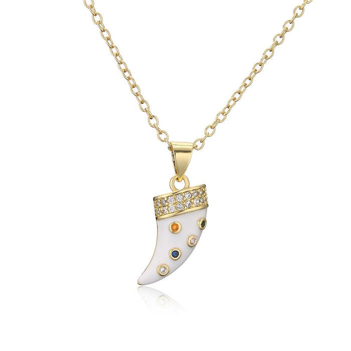 Fashion Personality Dripping Horn Pendant Gold Color Necklace