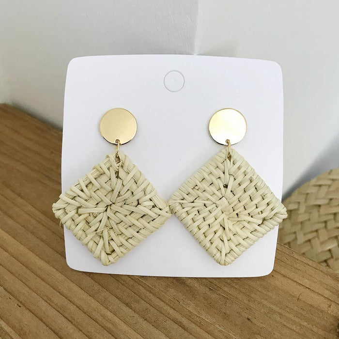 Bohemian Long Handmade Rattan Tassel Earrings