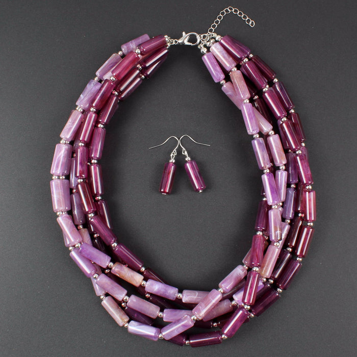 Female Jewelry Two-color Cylindrical Necklace