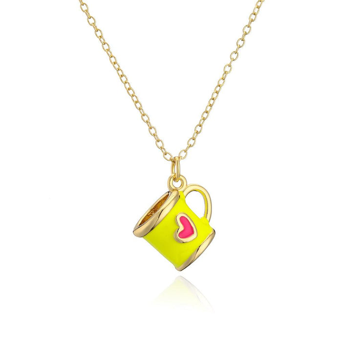 Personalized cup shape love pattern Pendant Necklace