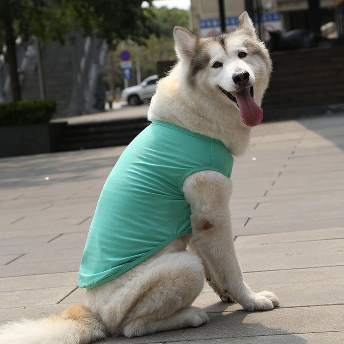 Pet Clothes Dog Cat Solid Color Cotton Vest Dog Jacket