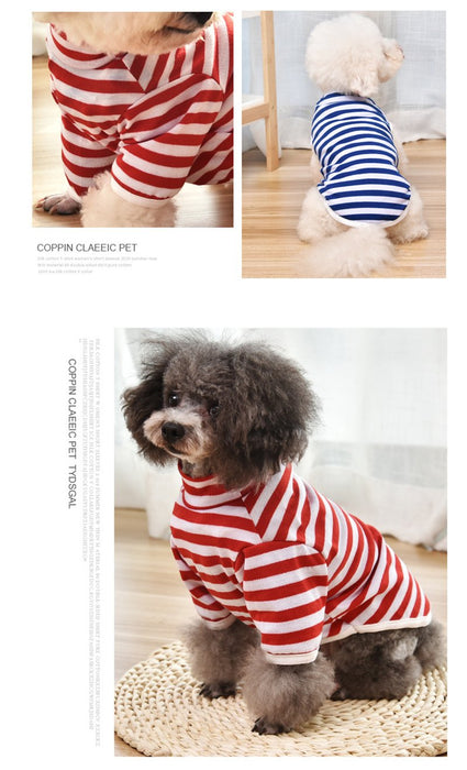 Summer dog clothes small and medium dog pet striped cotton