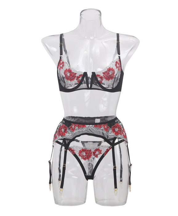 Sexy Lingerie Women's Fashion Embroidered Underwear Set