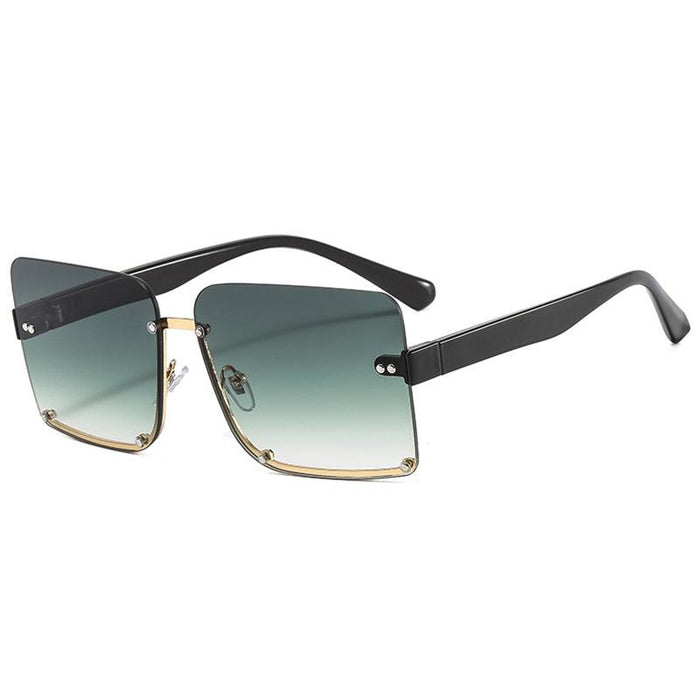 Half frame square Sunglasses Retro