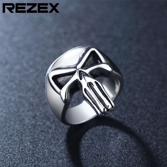 Retro Biochemical Skeleton Men's Titanium Steel Ring