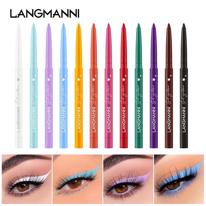 12 colour Eyeliner suit with no makeup and no matte finish.