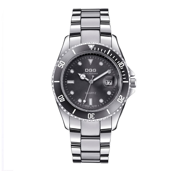 Men Watch Steel and Leather Quartz Fashion Wristwatch-DQG2849