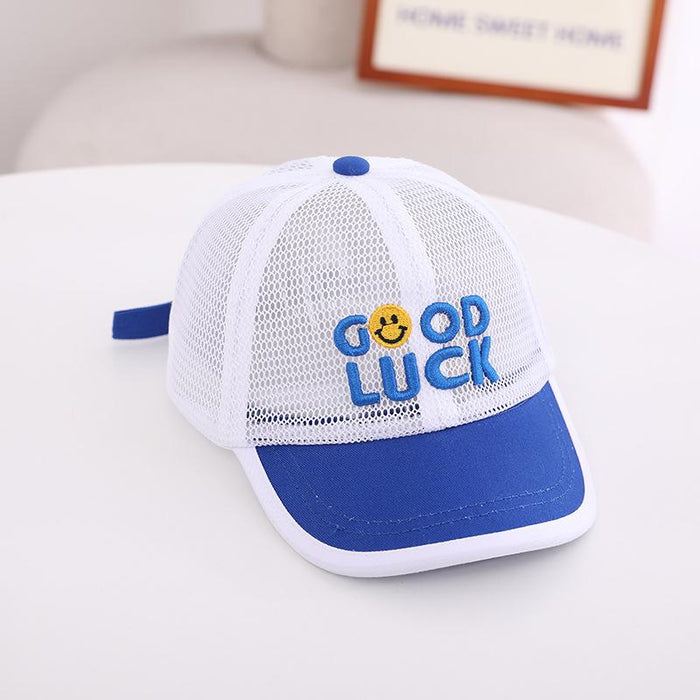 Summer GOOD Smiley Kids Mesh Sunshade Mesh Cap