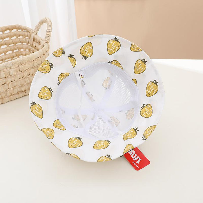 Summer Cute Fruit Bow Children's Hollow Net Hat Bucket Hat