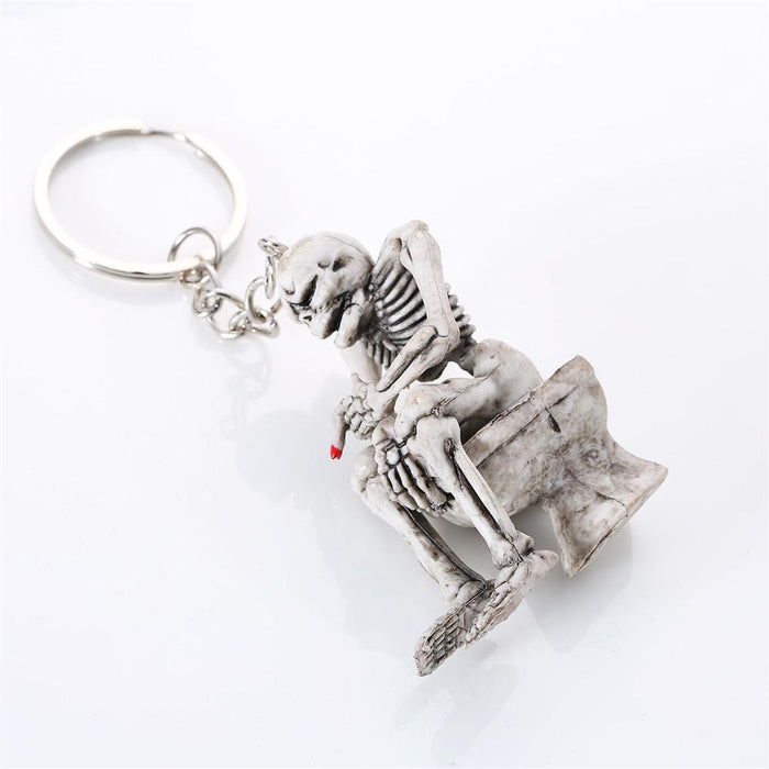 Creative Skull Keychain Pendant Toilet Ghost