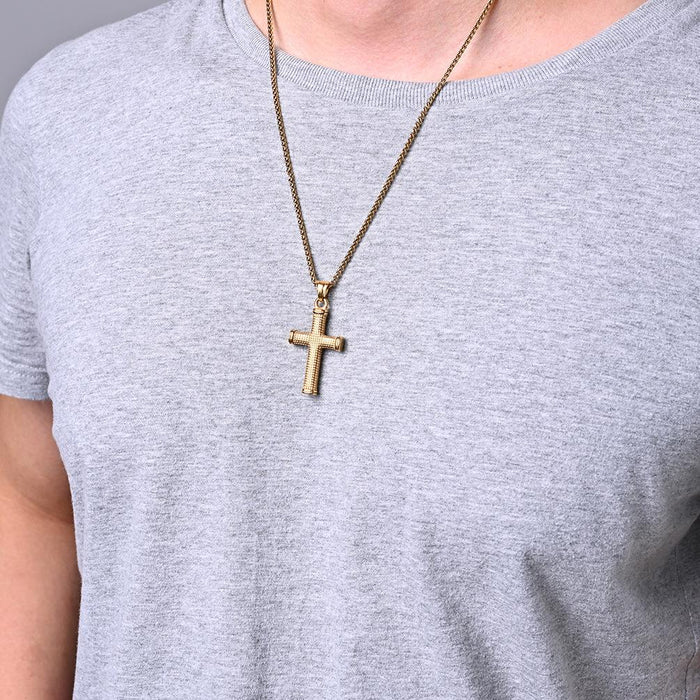 Stainless Steel Casting Religious Cross Pendant Necklace