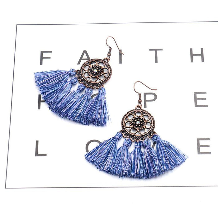 Fashion Creative Bohemian Scalloped Tassel Earrings