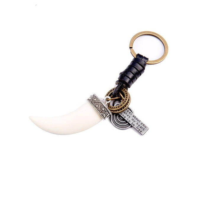 Vintage Keychains punk leather metal Keychains creative personality Keychains