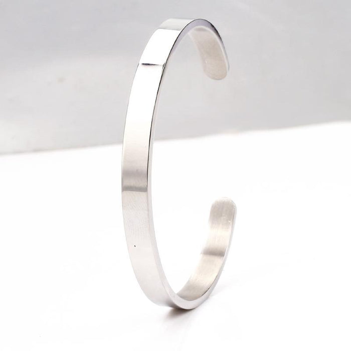 New Couple C-shaped Stainless Steel Bracelet Titanium Steel Open Bracelet Bangle