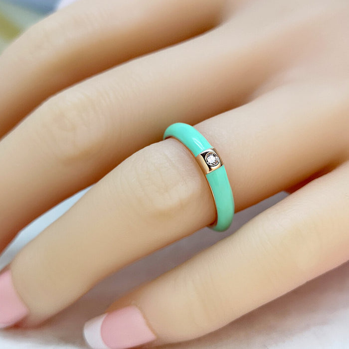 Ins Design Simple Color Oil Dripping Finger Ring