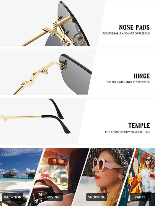Metal square color large frame sunglasses