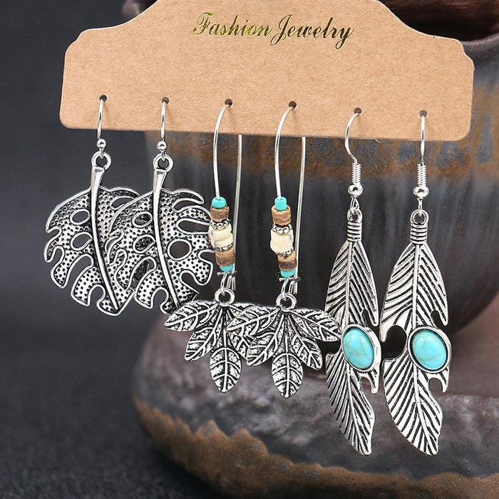 3 pairs/set Earrings Bohemian Style Jewelry X0X36196