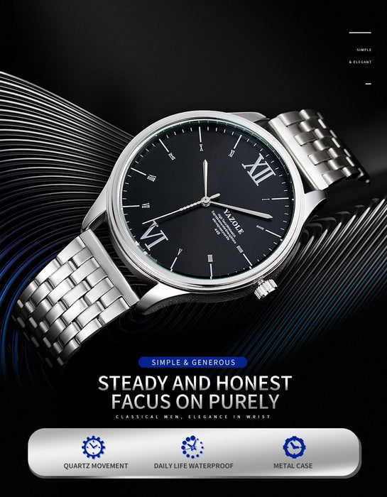 Men's Watches Men Luxury Brand YAZOLE Mens Business Watches Waterproof Full Stainless Steel Quartz Men's Watch Relogio Masculino