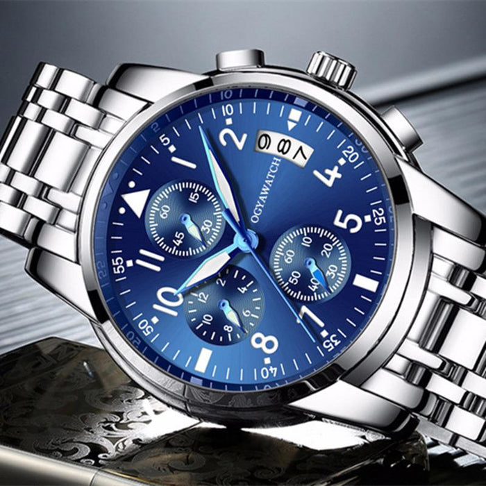 New Business Watch Retro Design Steel Band Quartz Wristwatch