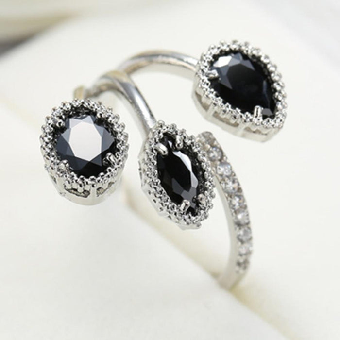 Fashion Character 14K White Gold Plated Adjustable Rings