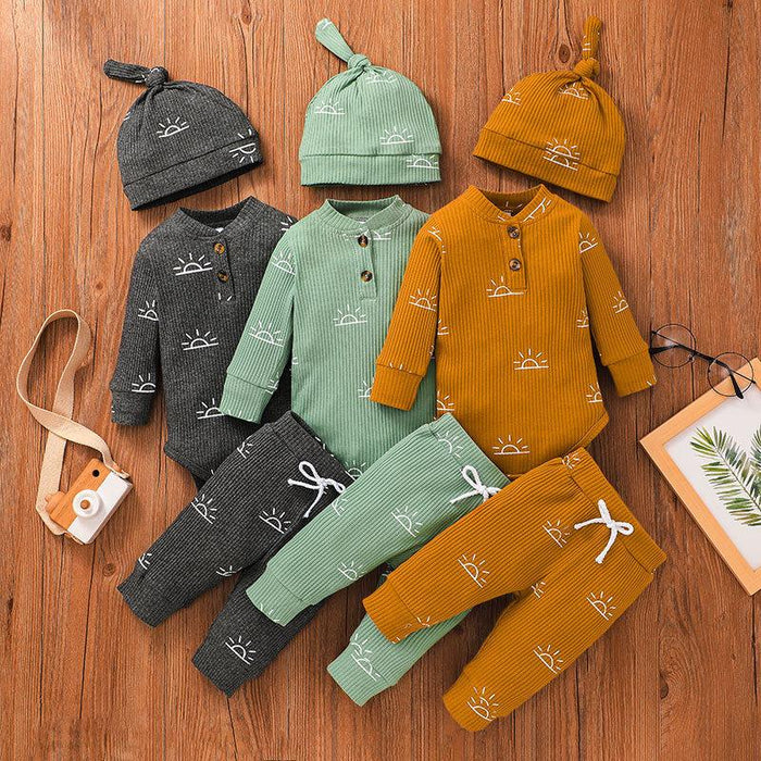 Infant Romper Hats Three Piece Set