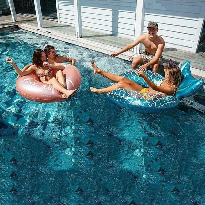 Mermaid with backrest swimming pool inflatable swimming ring