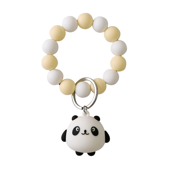 Handmade Panda Silicone Beaded Wrist Keychain