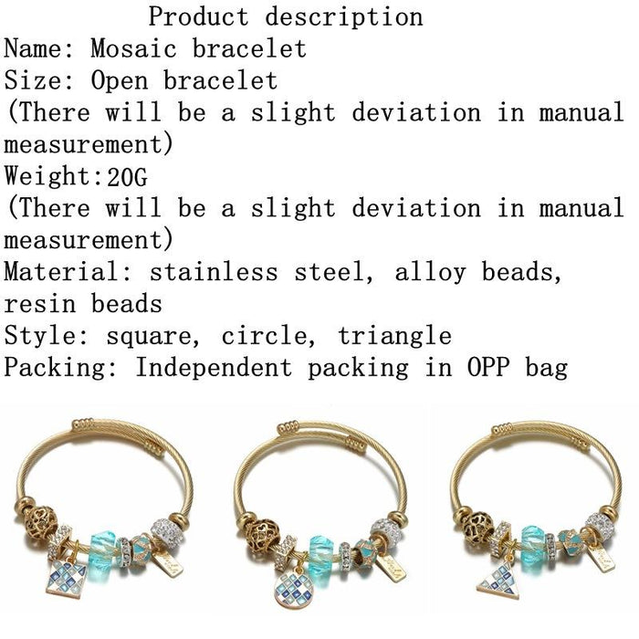 Geometric Round Pendant Bracelet