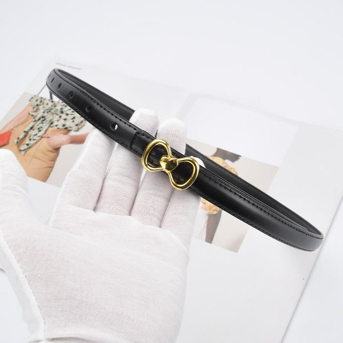 Women's Decorative Dress Jeans Fashion Versatile Leather Thin Belt