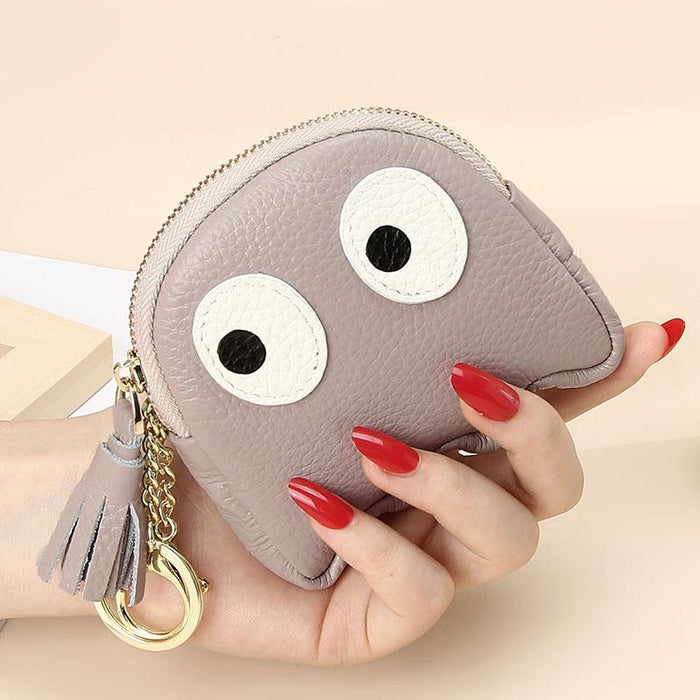 Genuine Leather Cute Monster Coin Bag
