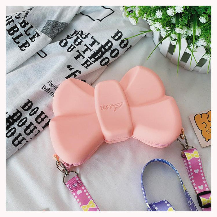 Children Silicone Coin Purse Cute Bow Girl Shoulder Bag