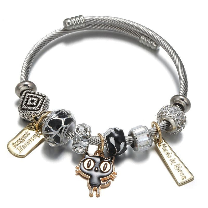 DIY Cat Bracelet Titanium Steel Bracelet
