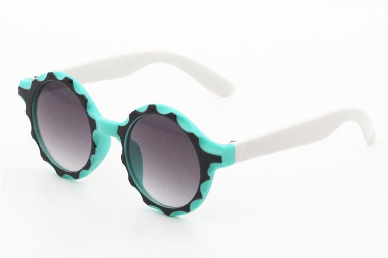 Two color retro round single beam Sunglasses