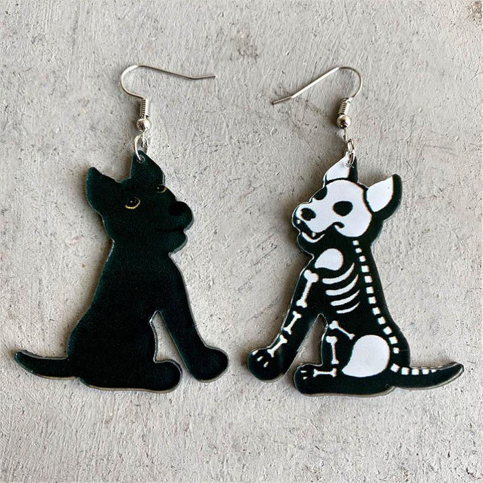 Interesting Acrylic Asymmetric Creative Cat Dog Earrings