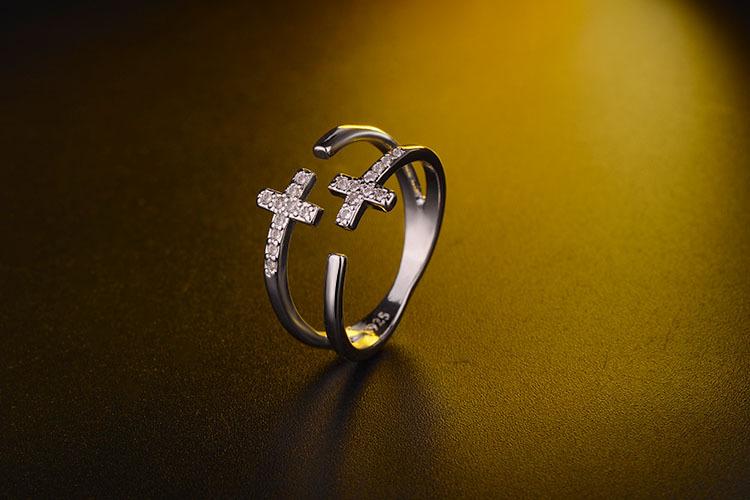 New Fashion Double Cross Open Ring