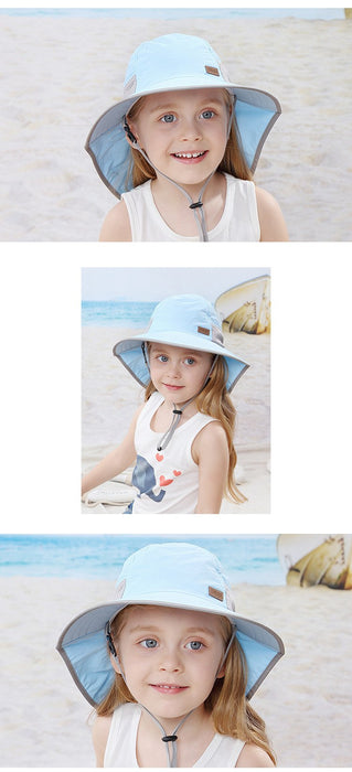 Children's Summer Uv50 + Breathable Sunscreen Shawl Hat