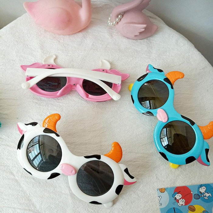 Children's Cartoon Cow  Silicone Polarized Sunglasses