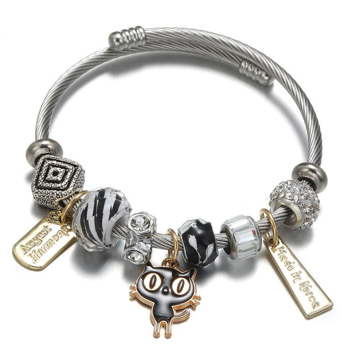 DIY Cat Bracelet Titanium Steel Bracelet