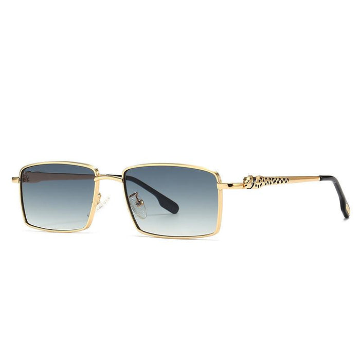 Small box cheetah men's and women's Metal Sunglasses