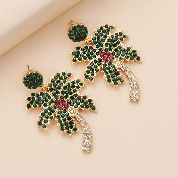 New Coconut Personalized Creative Diamond Female Earrings Accessories Inlaid Rhinestone