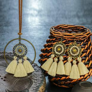Earring + Necklace Set Handmade Tassel National Style Jewelry